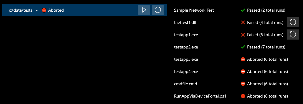 Results of an aborted running TaskList