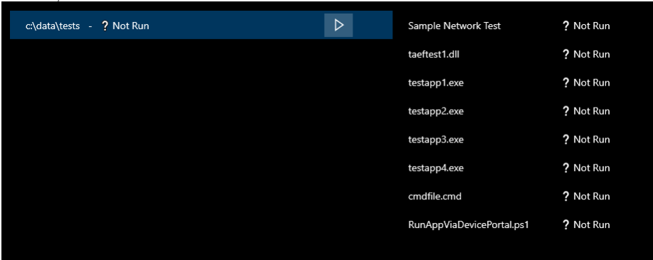 TaskList with the Play button