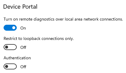 Image of WDP settings